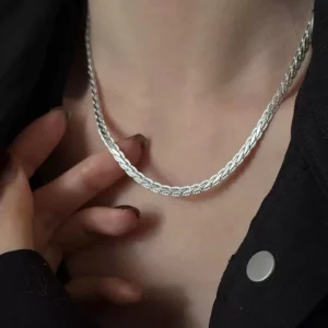 S925 Sterling Silver Necklace For Women Fashion Minimalist Pendant Necklaces Charm Shinning Classical Necklace Birthday Gift